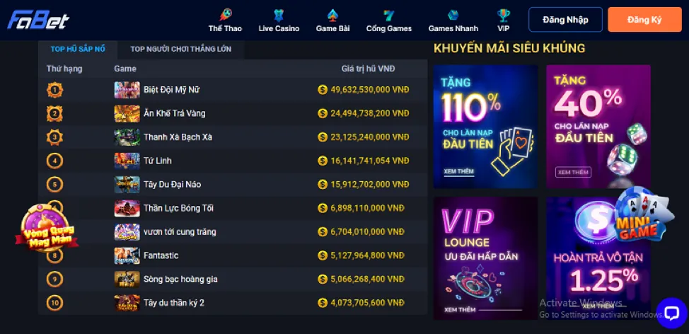 Tiền thưởng và Khuyến mãi VIP độc quyền tại Dewabet